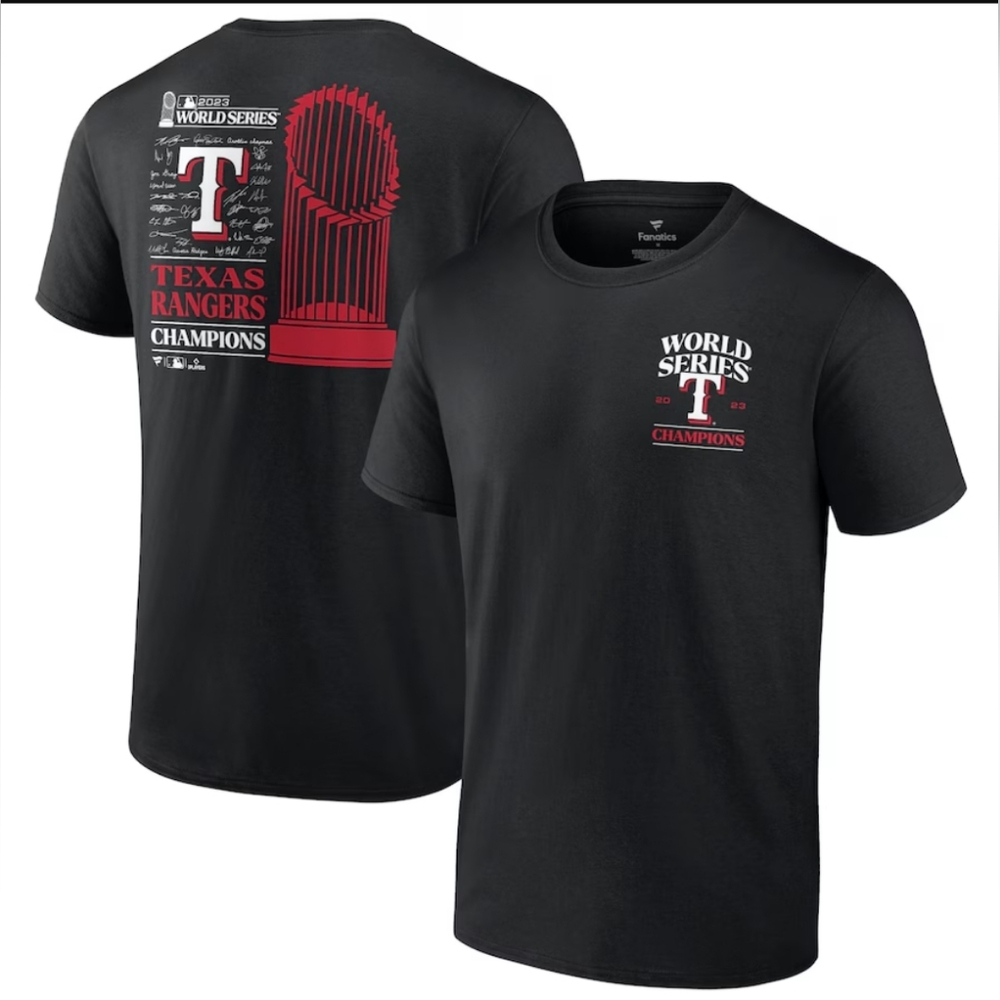 Texas Rangers2023 World Series Champions Signature Roster T-Shirt